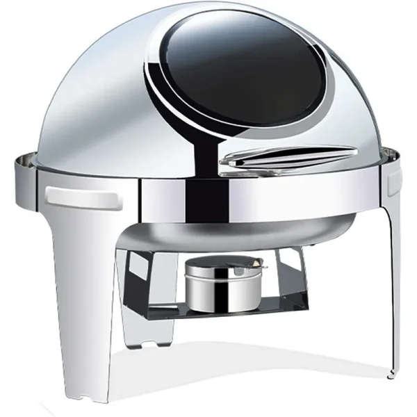 CHAUFFE-PLATS CHAFING DISH ROND AVEC COUVERCLE